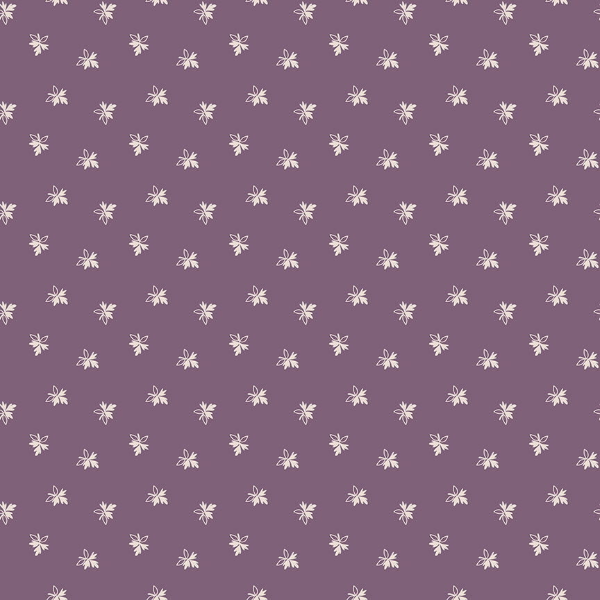Gentler Times Fabric by Lori Holt for Riley Blake - Purple Tiny Leaf Fabric
