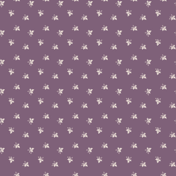 Gentler Times Fabric by Lori Holt for Riley Blake - Purple Tiny Leaf Fabric