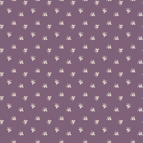 Gentler Times Fabric by Lori Holt for Riley Blake - Purple Tiny Leaf Fabric