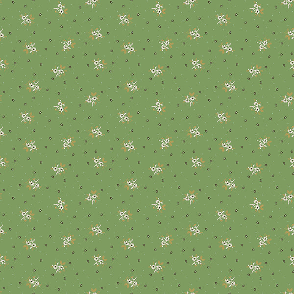 Gentler Times Fabric by Lori Holt for Riley Blake - Green Tiny Floral Fabric