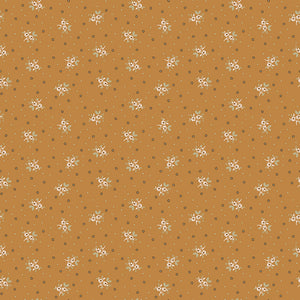 Gentler Times Fabric by Lori Holt for Riley Blake - Butterscotch Tiny Floral Fabric