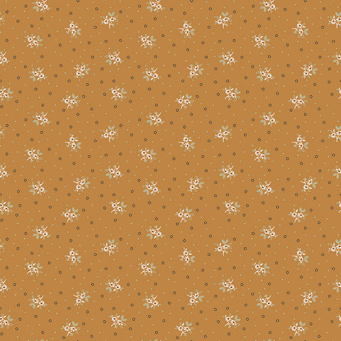 Gentler Times Fabric by Lori Holt for Riley Blake - Butterscotch Tiny Floral Fabric