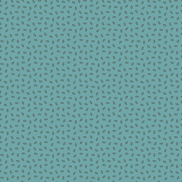 Gentler Times Fabric by Lori Holt for Riley Blake - Teal and Black Tiny Geometric Fabric