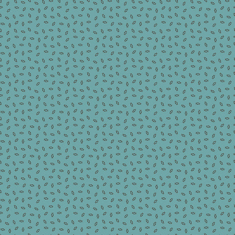 Gentler Times Fabric by Lori Holt for Riley Blake - Teal and Black Tiny Geometric Fabric