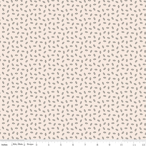 Gentler Times Fabric by Lori Holt for Riley Blake - Beige and Black Tiny Geometric Fabric