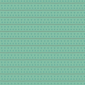 Gentler Times Fabric by Lori Holt for Riley Blake - Sea Glass Green Small Stripe Fabric