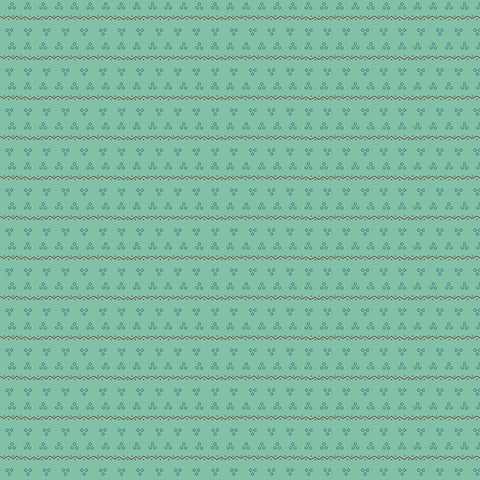Gentler Times Fabric by Lori Holt for Riley Blake - Sea Glass Green Small Stripe Fabric