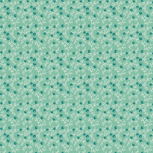 Gentler Times Fabric by Lori Holt for Riley Blake - Sea Glass Green Small Floral Fabric