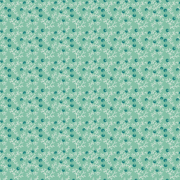 Gentler Times Fabric by Lori Holt for Riley Blake - Sea Glass Green Small Floral Fabric