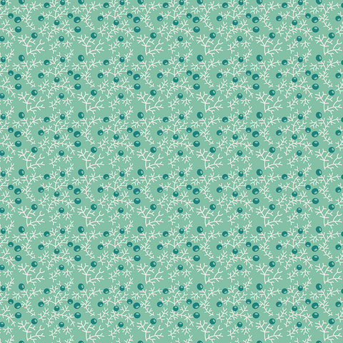 Gentler Times Fabric by Lori Holt for Riley Blake - Sea Glass Green Small Floral Fabric