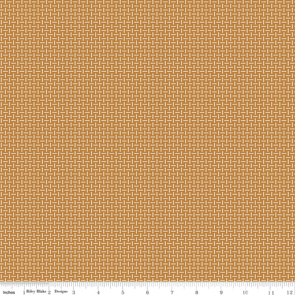 Gentler Times Fabric by Lori Holt for Riley Blake - Butterscotch Woven Look Fabric