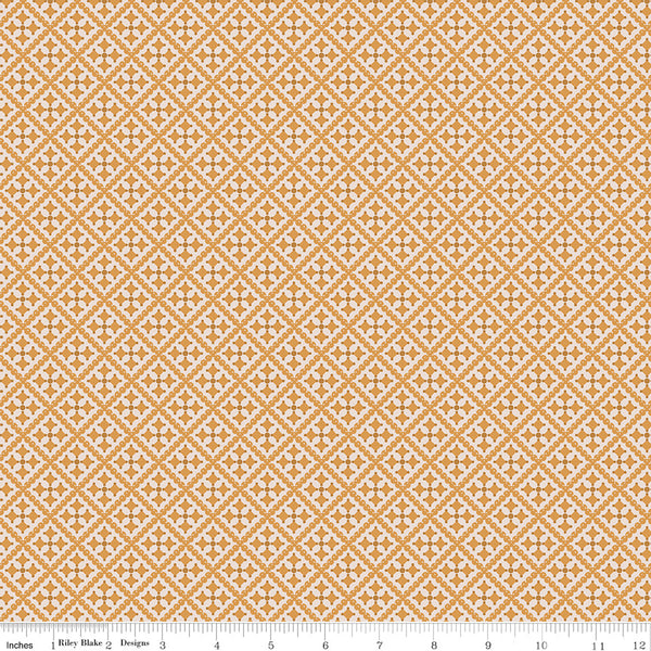 Gentler Times Fabric by Lori Holt for Riley Blake - Yellow Gold Geometric Fabric