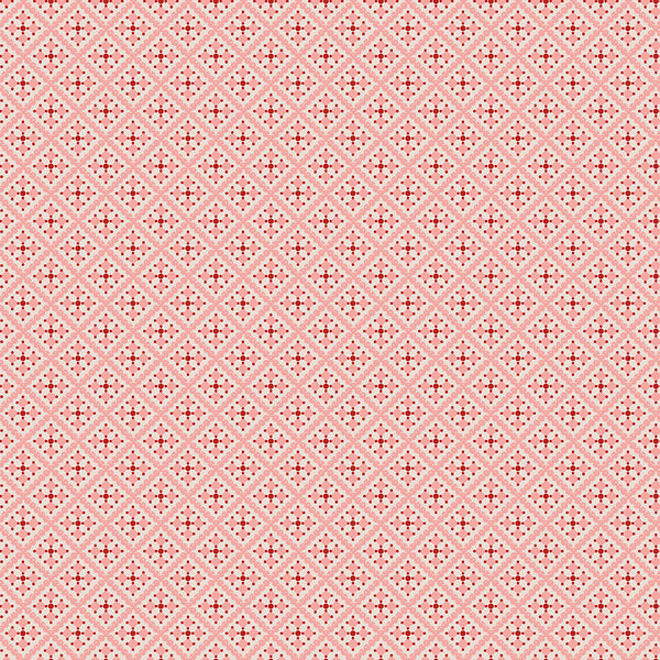 Gentler Times Fabric by Lori Holt for Riley Blake - Coral Pink Geometric Fabric