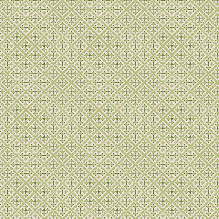 Gentler Times Fabric by Lori Holt for Riley Blake - Green Geometric Fabric