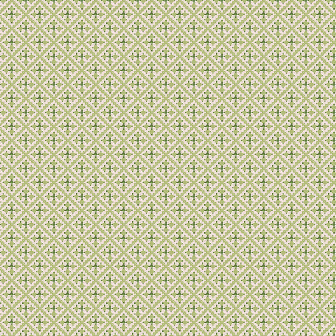 Gentler Times Fabric by Lori Holt for Riley Blake - Green Geometric Fabric