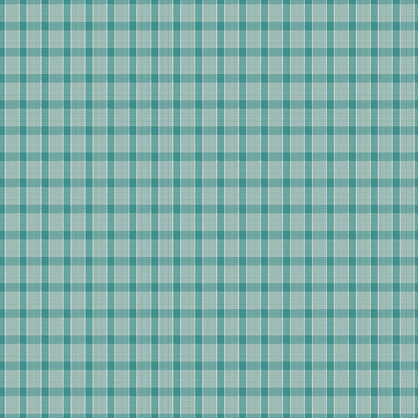 Gentler Times Fabric by Lori Holt for Riley Blake - Teal Green Plaid Fabric