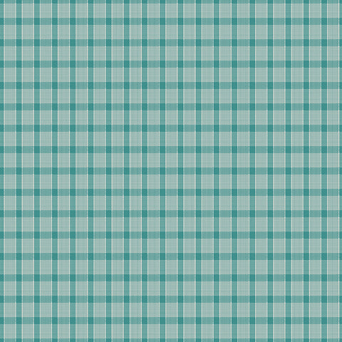 Gentler Times Fabric by Lori Holt for Riley Blake - Teal Green Plaid Fabric