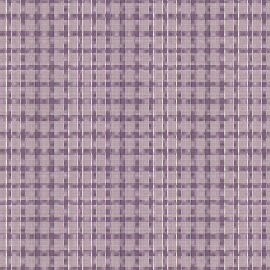 Gentler Times Fabric by Lori Holt for Riley Blake - Purple Plaid Fabric