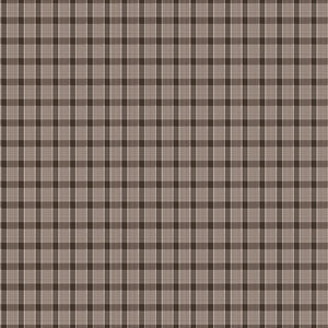 Gentler Times Fabric by Lori Holt for Riley Blake - Dark Brown Plaid Fabric