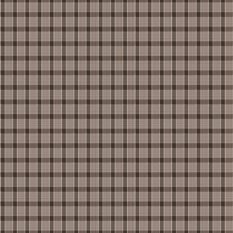 Gentler Times Fabric by Lori Holt for Riley Blake - Dark Brown Plaid Fabric