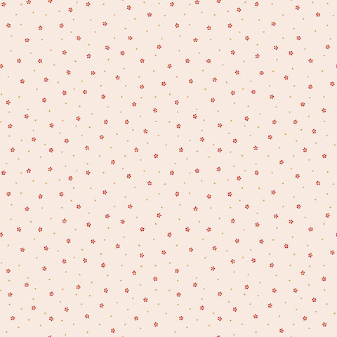 Gentler Times Fabric by Lori Holt for Riley Blake - Beige and Red Tiny Flower Fabric