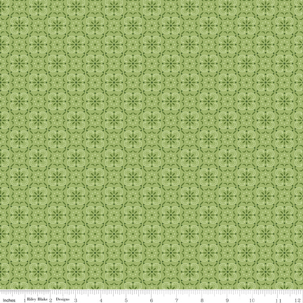 Farmer's Daughter Fabric by Lori Holt for Riley Blake - Green Bandana Fabric