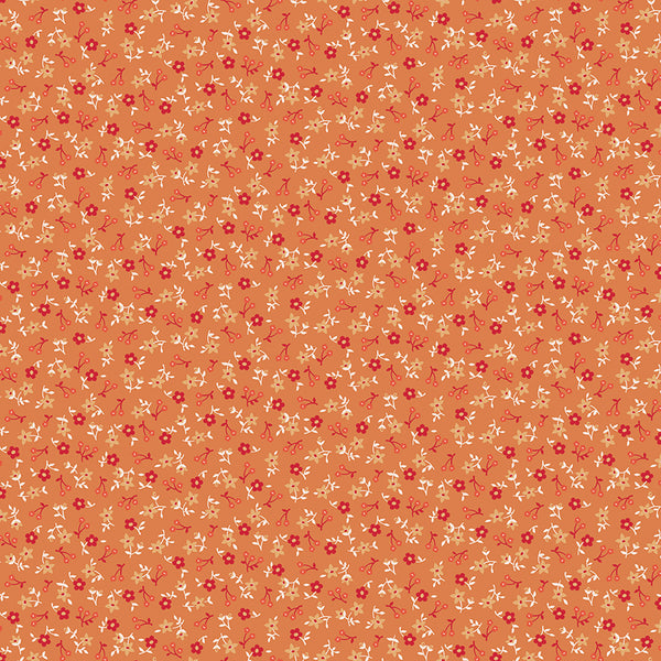 Farmer's Daughter Fabric by Lori Holt for Riley Blake - Orange Gold Small Floral Fabric