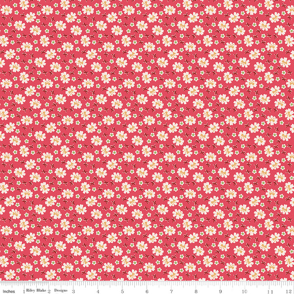 Farmer's Daughter Fabric by Lori Holt for Riley Blake - Tea Rose Small Floral Fabric