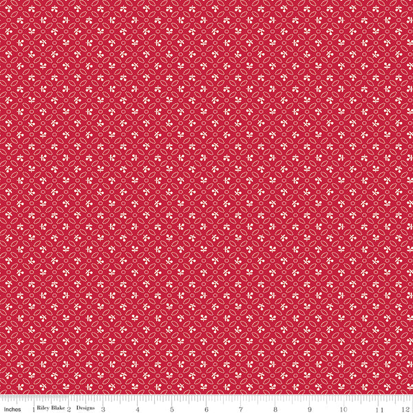 Farmer's Daughter Fabric by Lori Holt for Riley Blake - Red Cherry Lattice Fabric