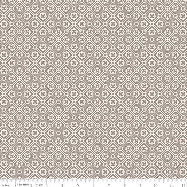 Farmer's Daughter Fabric by Lori Holt for Riley Blake - Gray Small Diagonal Check Fabric