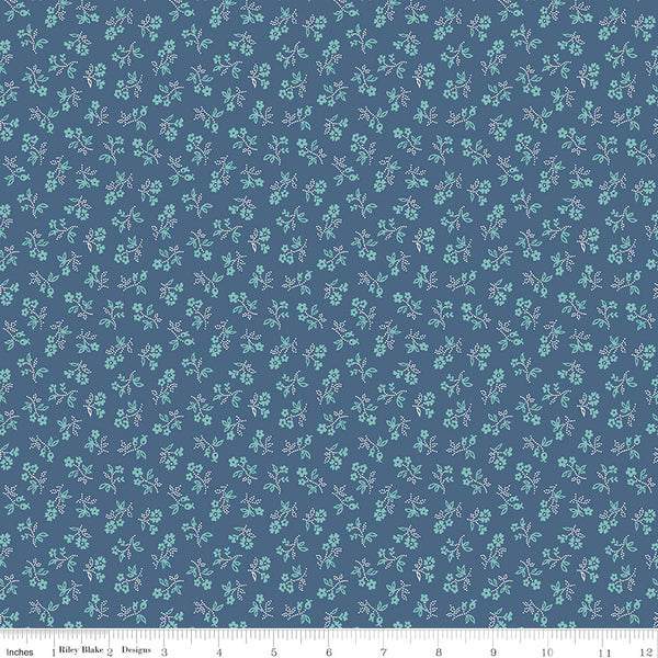 Lori Holt Farmer's Daughter Fabric Fat Quarter Bundle - 5pc Blue Color Bundle
