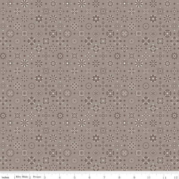 Farmer's Daughter Fabric by Lori Holt for Riley Blake - Gray Small Geometric Fabric