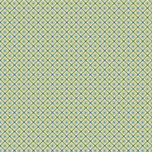 Farmer's Daughter Fabric by Lori Holt for Riley Blake - Blue and Green Small Floral Check Fabric