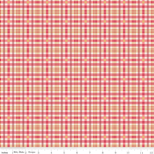Farmer's Daughter Fabric by Lori Holt for Riley Blake - Pink Plaid Fabric