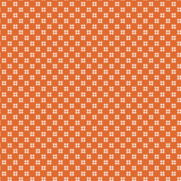 Farmer's Daughter Fabric by Lori Holt for Riley Blake - Orange Small Geometric Fabric