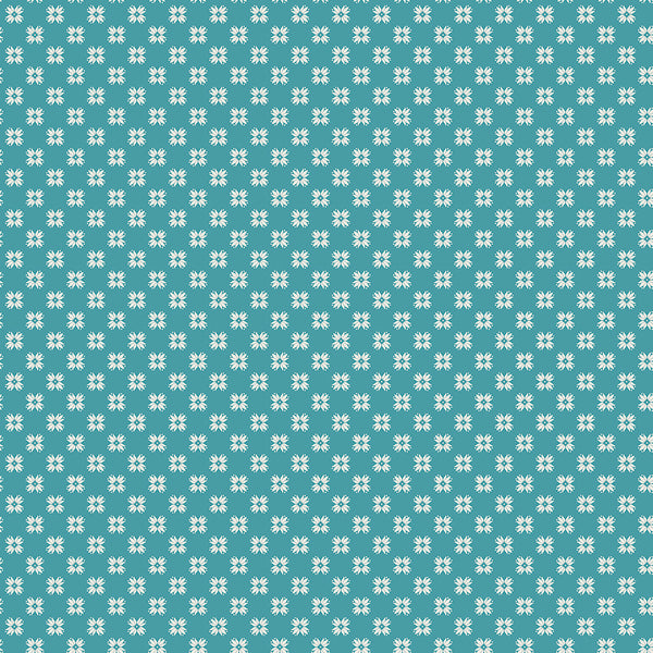 Farmer's Daughter Fabric by Lori Holt for Riley Blake - Teal Blue Small Geometric Fabric