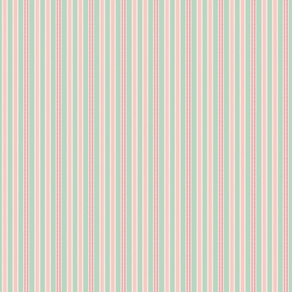 Farmer's Daughter Fabric by Lori Holt for Riley Blake - Green and Pink Stripe Fabric