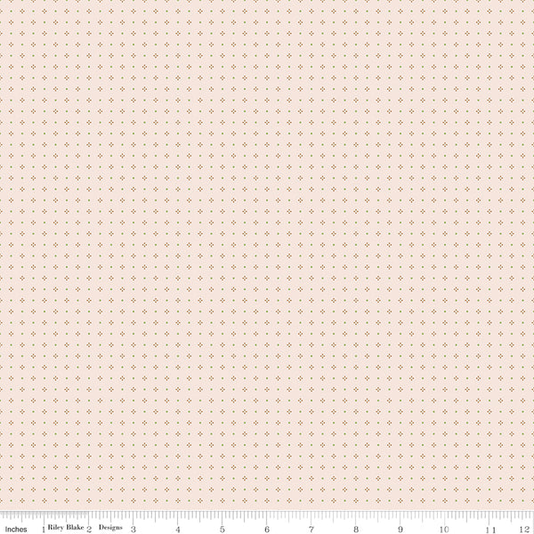 Farmer's Daughter Fabric by Lori Holt for Riley Blake - Beige and Brown Small Print Fabric