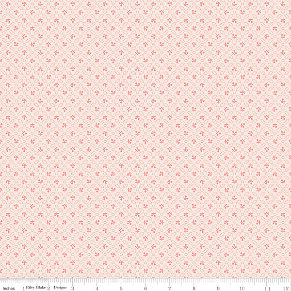 Farmer's Daughter Fabric by Lori Holt for Riley Blake - Beige and Pink Cherry Fabric