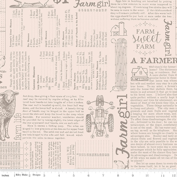 Farmer's Daughter Fabric by Lori Holt for Riley Blake - Beige and Gray Farm Life Fabric