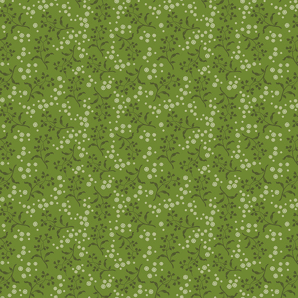 Baked With Love Fabric by Lori Holt for Riley Blake - Olive Green Small Floral Fabric