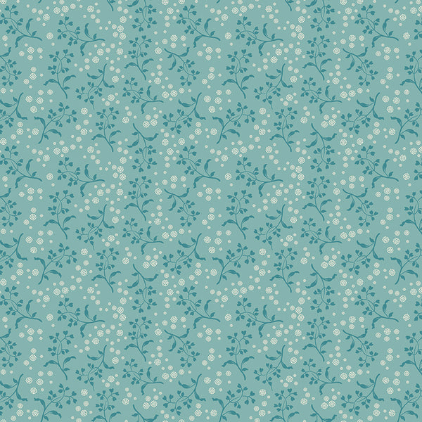 Baked With Love Fabric by Lori Holt for Riley Blake - Blue Small Floral Fabric