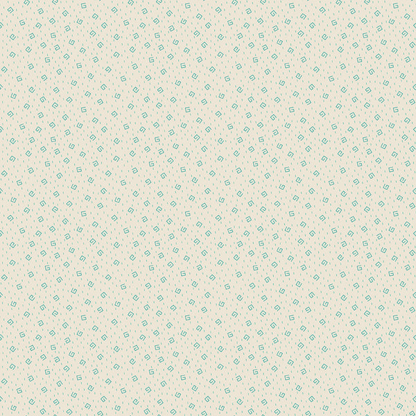 Baked With Love Fabric by Lori Holt for Riley Blake - Off-White and Blue Small Geometric Fabric