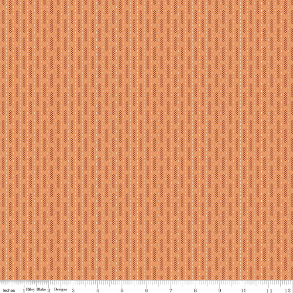 Baked With Love Fabric by Lori Holt for Riley Blake - Orange-Gold Small Stripe Fabric