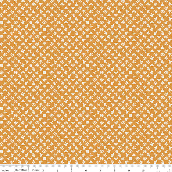 Baked With Love Fabric by Lori Holt for Riley Blake - Gold Leaf Fabric
