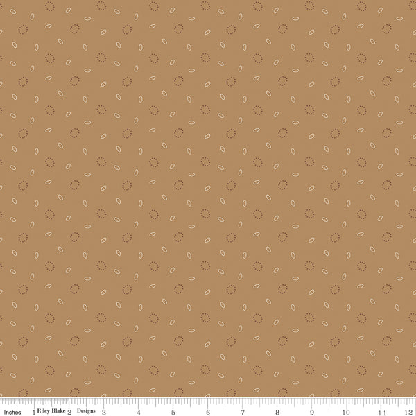 Baked With Love Fabric by Lori Holt for Riley Blake - Brown Small Geometric Fabric