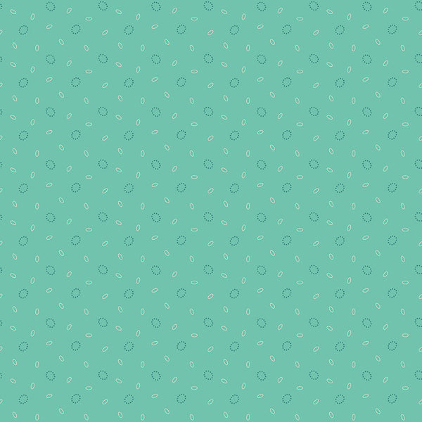 Baked With Love Fabric by Lori Holt for Riley Blake - Sea Glass Small Geometric Fabric