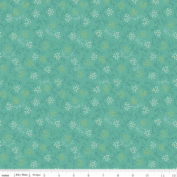 Lori Holt Baked With Love Fabric Fat Quarter Bundle - 5pc Sea Glass Green Color Bundle