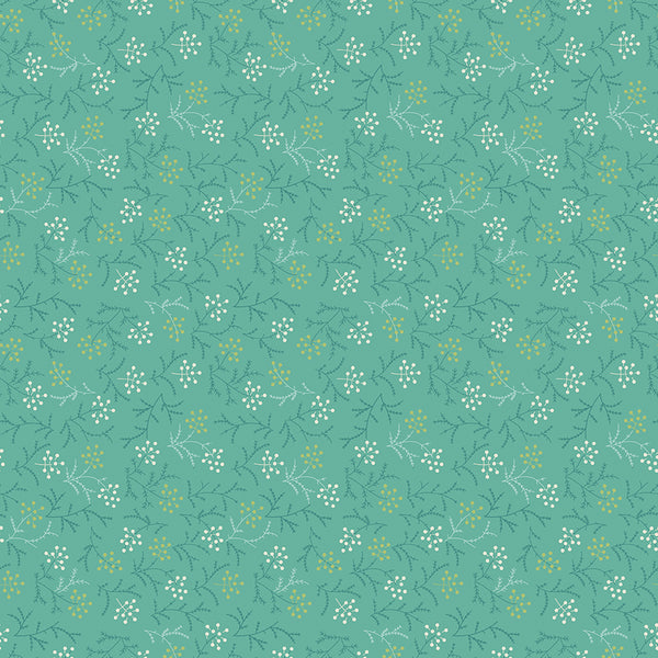 Baked With Love Fabric by Lori Holt for Riley Blake - Sea Glass Floral Fabric