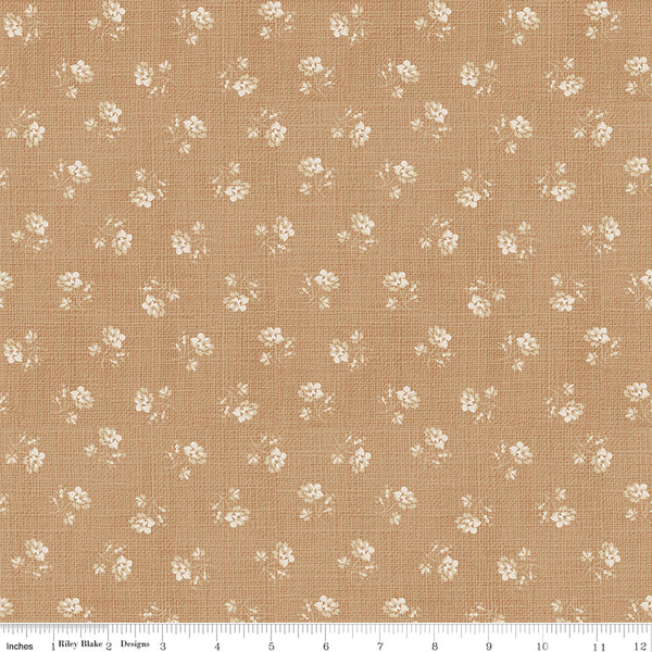 Baked With Love Fabric by Lori Holt for Riley Blake - Tan Small Floral Fabric